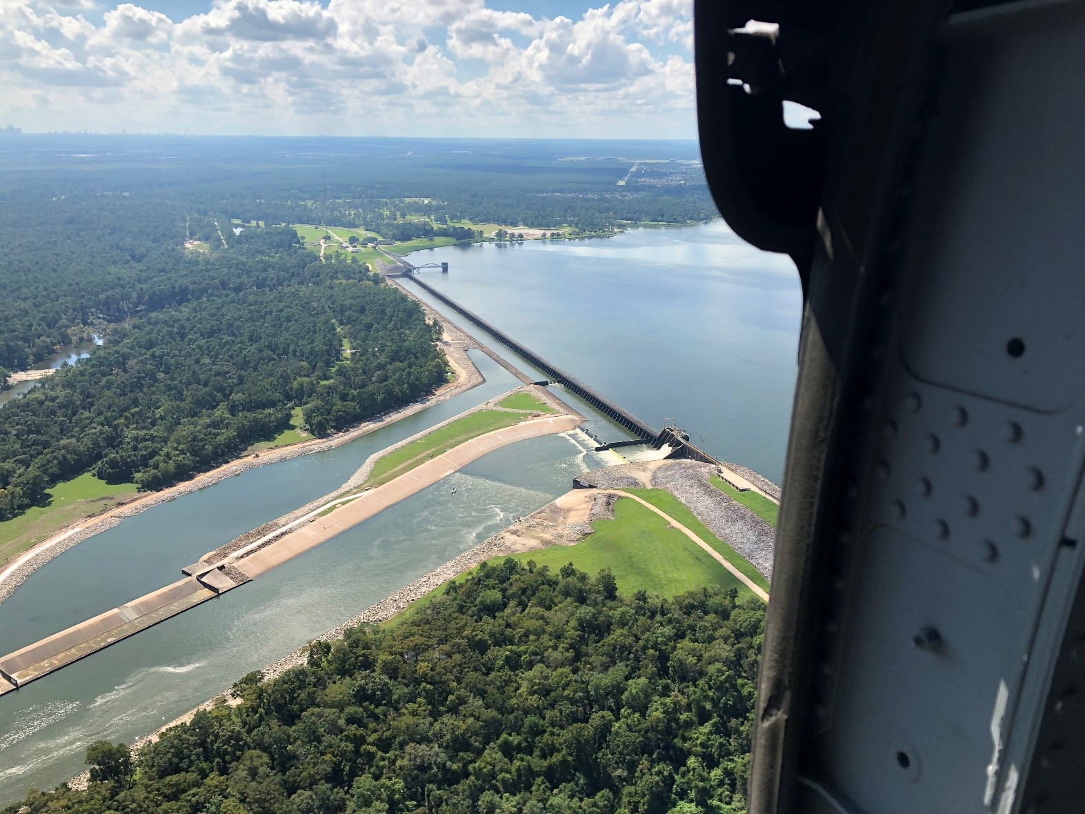 Spillway and gate at the Lake Houston Dam