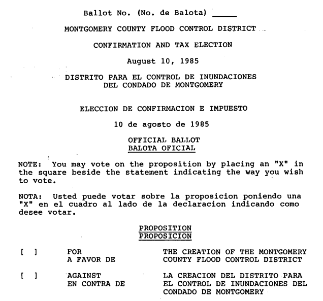 Figure 1-Election Ballot Language (from 070385 SJRA BOD Meeting Minutes)