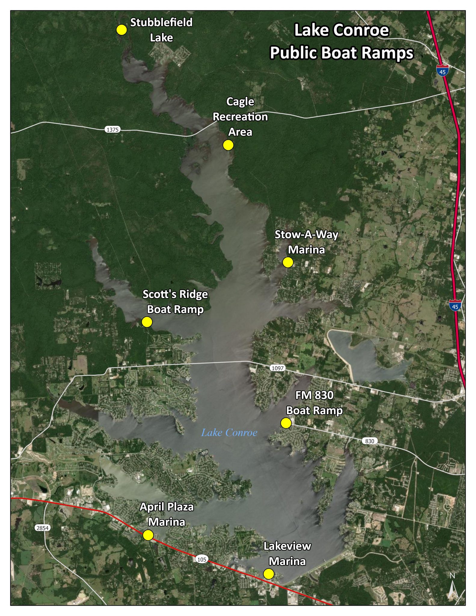Lake Conroe Public Boat Ramps - San Jacinto River Authority