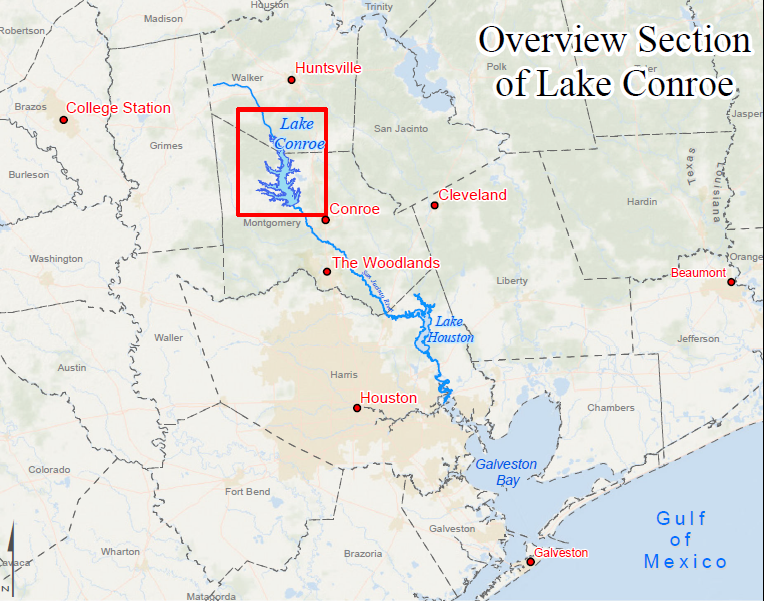 Overview Section of Lake Conroe San Jacinto River Authority