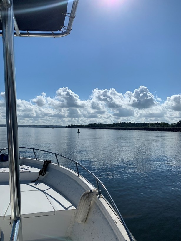Boat on Lake Conroe